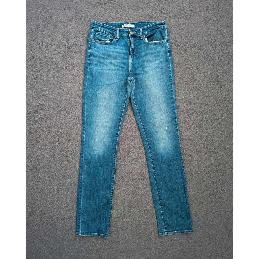 Signature Levi Strauss Gold Label Mid Rise Straight Jeans 10L W30 L34 Blue Denim
